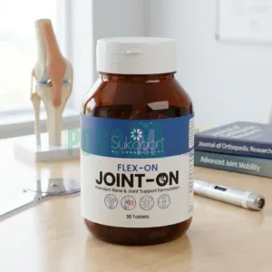 Flex-On Joint-On 30 Tablets bottle by Sukooon for bone and joint support.