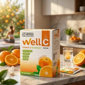 Well C Vitamin C & Calcium Sachet for Immunity & Skin | MEDICA HEALTH CARE