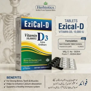 EziCal-D Vitamin D3, 10,000 IU Chewable Tablets | Herbiotics