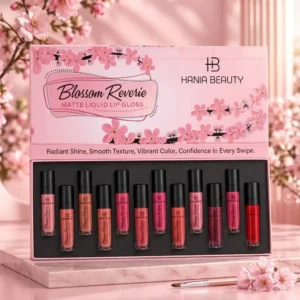 Blossom Reverie Matte Liquid Lip Gloss Set – Pack of 12