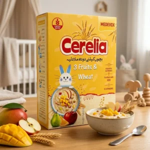 Cerelia 3 Fruits & Wheat Baby Cereal – 12 Vitamins & Iron