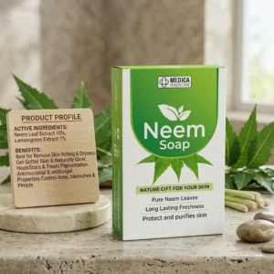 Medica Neem Soap 85g – Herbal Purifying & Anti-Acne Cleansing Bar