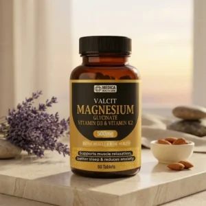 Valcit Magnesium Glycinate 500mg with Vitamin D3 & Vitamin K2 – 60 Tablets