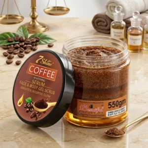 7Shine Coffee Whitening Serum Face & Body Gel Scrub – 550gm