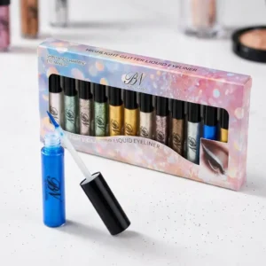 Beauty Nakeed Highlight Glitter Liquid Eyeliner Set – 12-Piece Pack