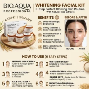 BIOAQUA Professional Whitening Facial Kit 6-Step Routine (300ml x 6 Jars) | BIO.AQUA PROFESSIONAL