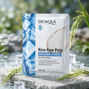 Bioaqua Rice Raw Pulp Whitening Hydrate Ice Facial Mask 25g