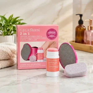 GEGEMOON 2 in 1 Foot Care Set Crystal Grinding & Crack-Resistant Balm