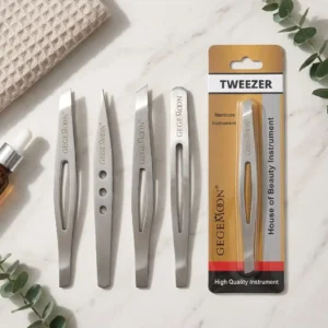 GEGEMOON Precision Tweezer Set 4-Piece Professional Stainless Steel Kit