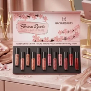 Hania Beauty Blossom Reverie Matte Liquid Lip Gloss Set - 12-Piece Collection