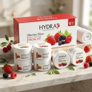 HYDRA Berries Glow Whitening Facial Kit - 6 Step Skincare Kit