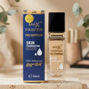 Max Fasfer Skin Foundation Full Coverage 100% Waterproof Super Stay 24H 40ml