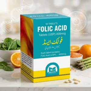 MEDEVOX Folic Acid 400mcg Tablets – 50 Tablets