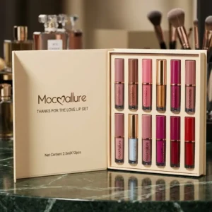 Moccallure Thanks For The Love Lip Set - 12 Pcs Liquid Lipstick & Lip Gloss Box