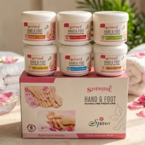 SEVENSHINE Hand & Foot Manicure & Pedicure Spa Kit – 6 Step Set