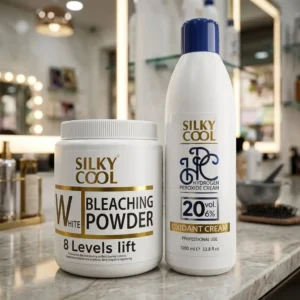 Silky Cool Professional Hair Bleaching Kit (Bleaching Powder & 20 Vol Oxidant Cream)