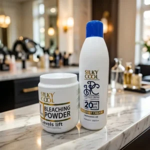 Silky Cool Professional Hair Bleaching Kit (Powder & 20 Vol 1000ml Oxidant Cream)