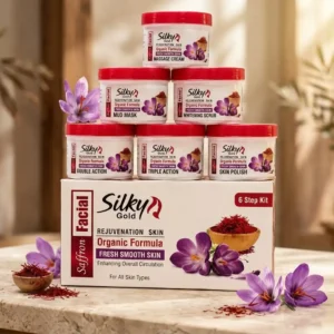 Silky Gold Saffron Facial 6-Step Kit - Organic Rejuvenating Formula