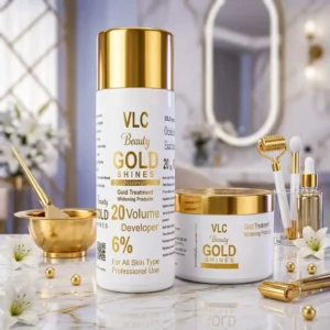 VLC Beauty Gold Treatment Whitening Products Set (20 Volume Developer 6% & Gold Cream)